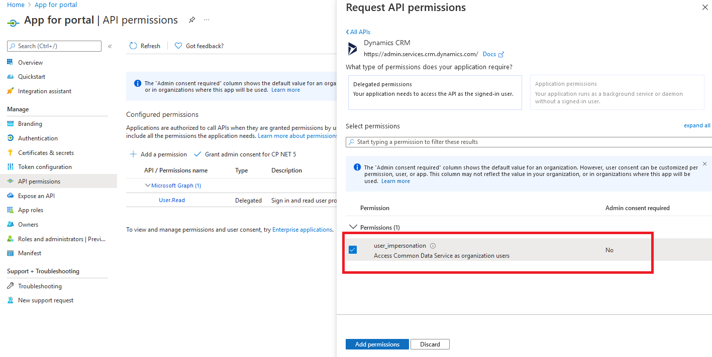 Dynamics CRM Add permission