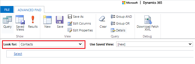Look for drop-down option