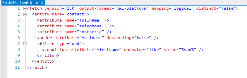 download the fetch XML query
