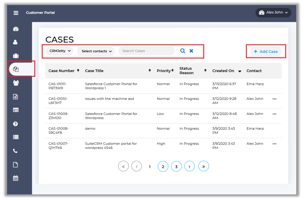 navigate to case module