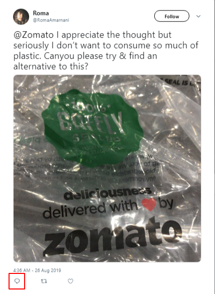 zomato plastic no response