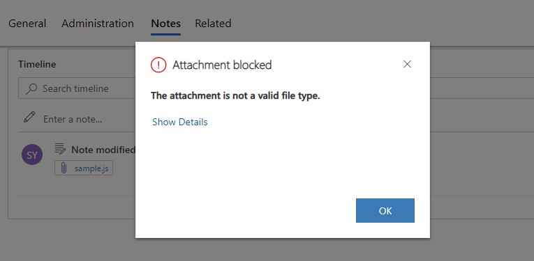 note attachment is not found