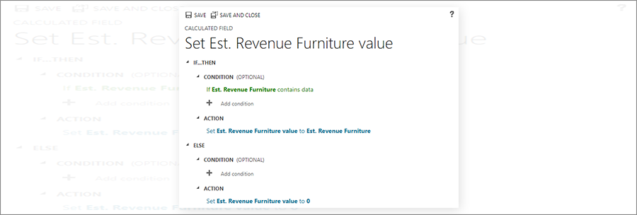 Est. Revenue Furniture value