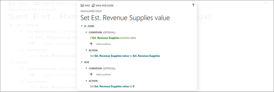 Est. Revenue Supplies value
