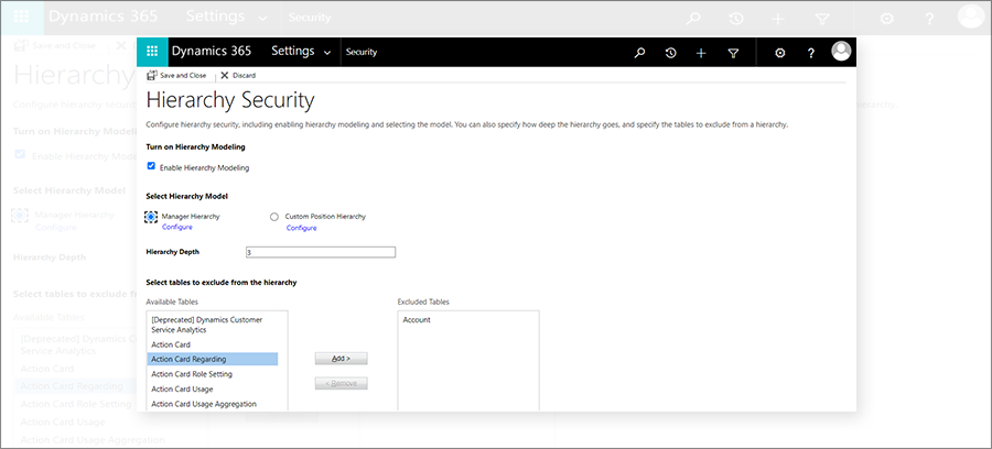 Choose Hierarchy Security