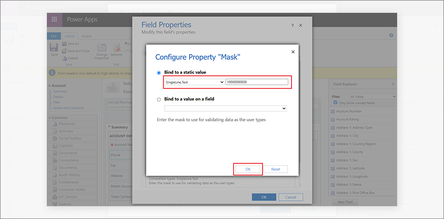 Configure Property Mask