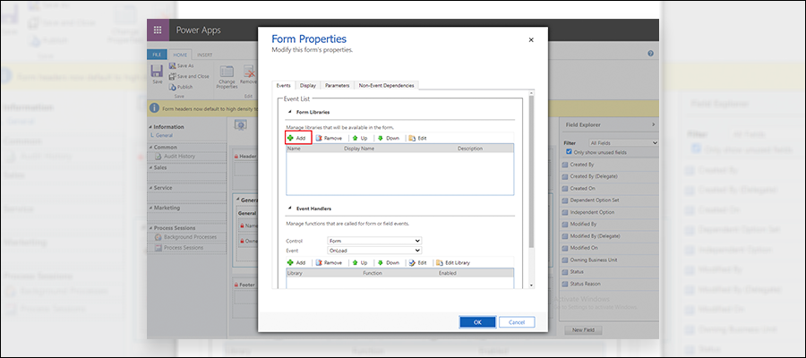 LookUp Record Dialog Box
