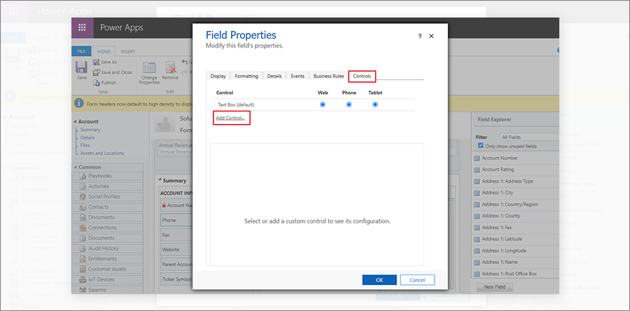 click on the Controls tab