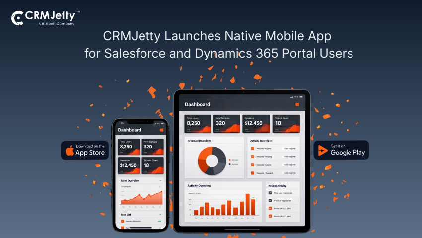 CRMJetty Launches Native Mobile App for Salesforce and Dynamics 365 Portal Users